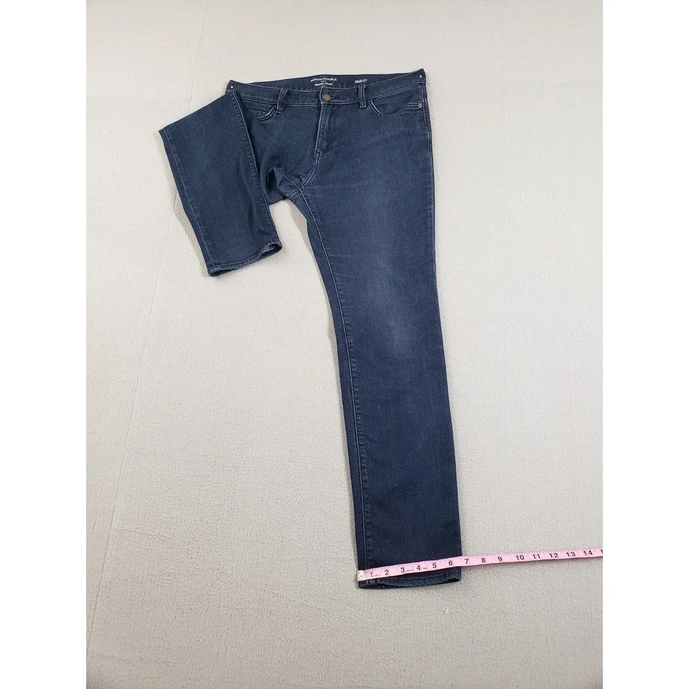 Banana Republic Men Jean 33X32 Blue Denim Slim Straight Leg Mid Rise Stretch‎